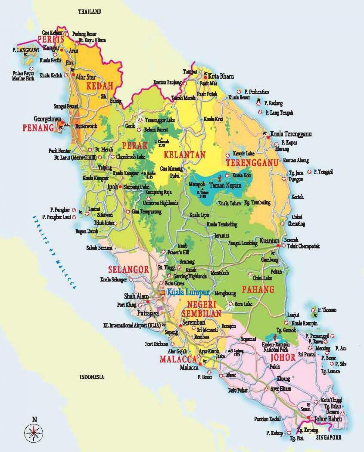 Batı Malezya haritası 