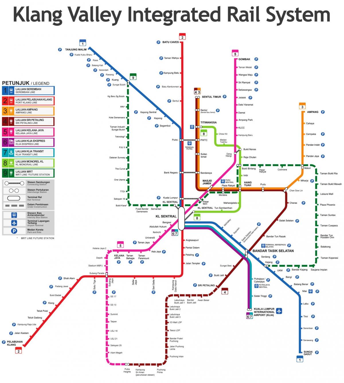 hafif metro hattı haritası Malezya