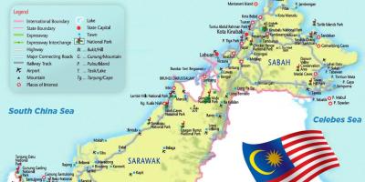 Doğu Malezya haritası 