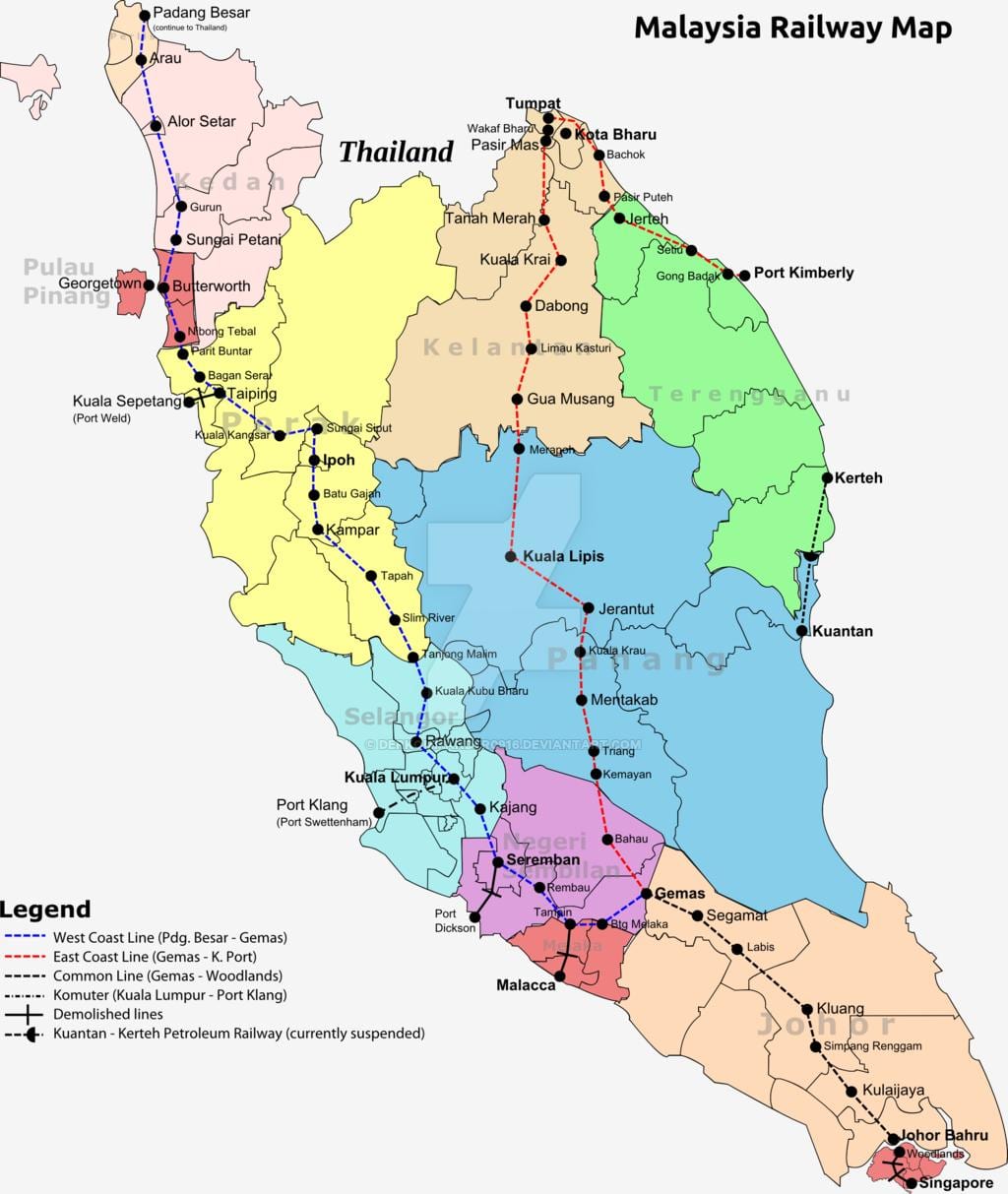 harita tren Malezya