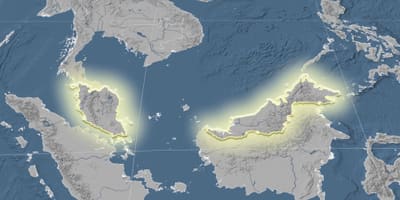 Malezya yükseklik haritası 